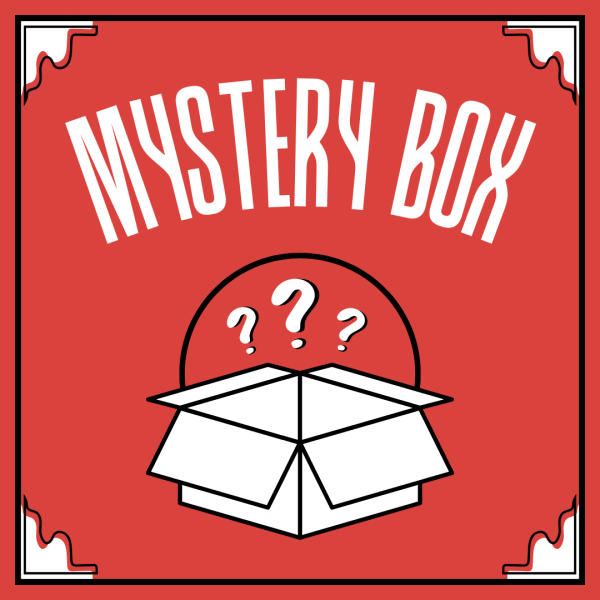 Mystery box with question marks - what's inside?