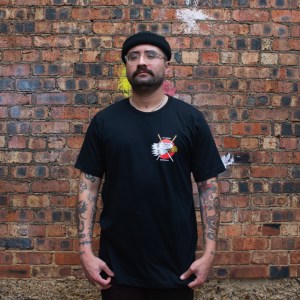 Front of the Rising Eagle t-shirt with a smaller emblem and Japanese text