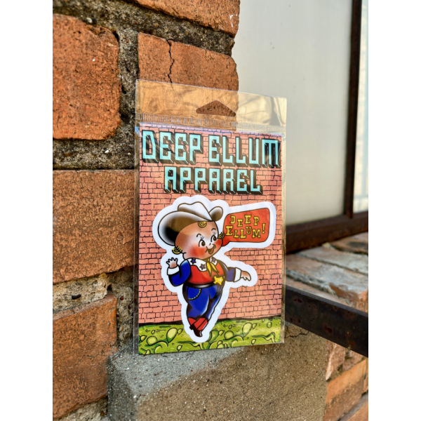 Kewpie Cowboy sticker - a cute reimagining of the State Fair's Bix Tex.